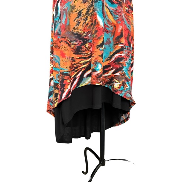 Kate & Mallory Orange & Black Tank Dress Multicolor Abstract Pattern Size XS - Picture 3 of 11
